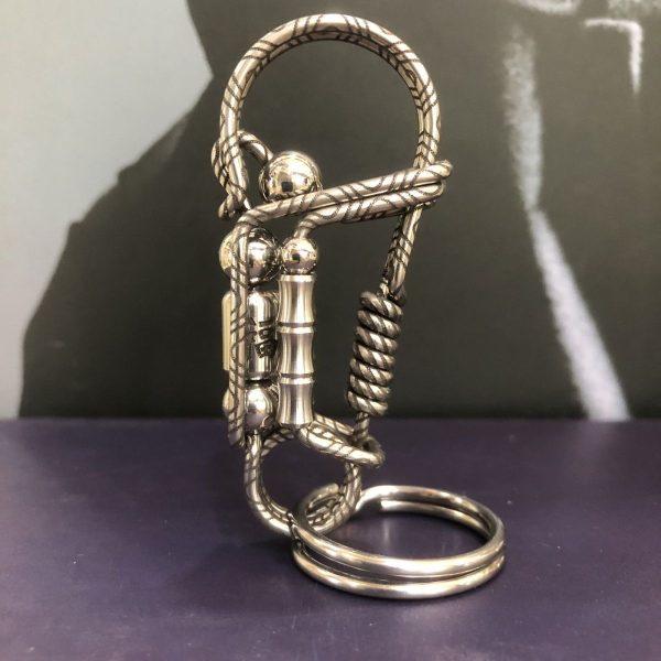 Stainless Steel Cloud Pattern Bird Keychain